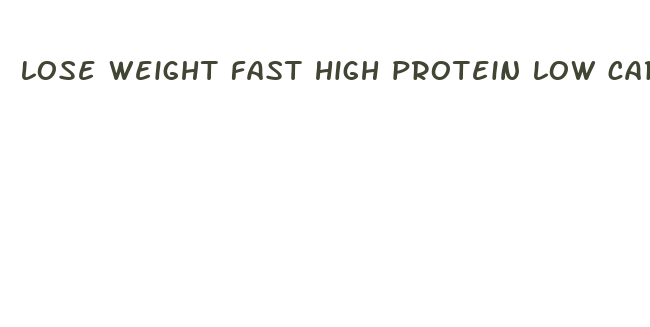 lose weight fast high protein low carb diet