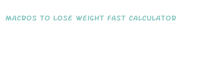 macros to lose weight fast calculator