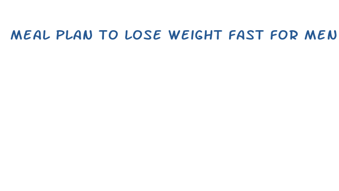 meal plan to lose weight fast for men