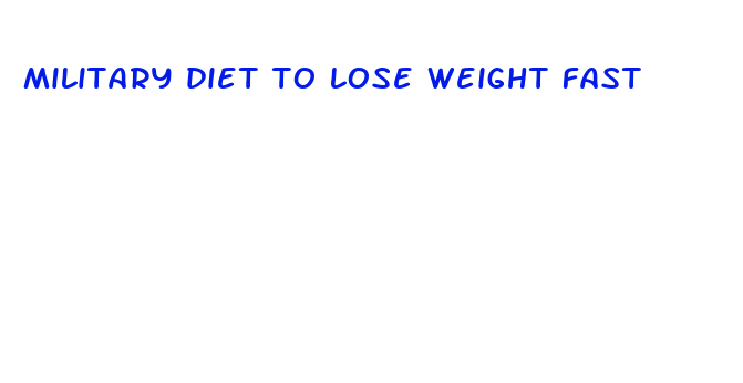 military diet to lose weight fast