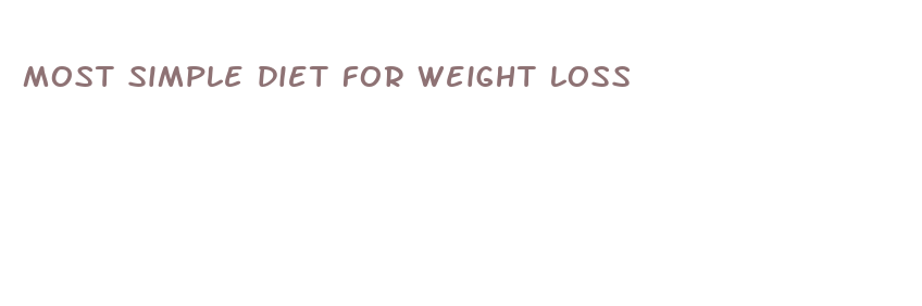 most simple diet for weight loss