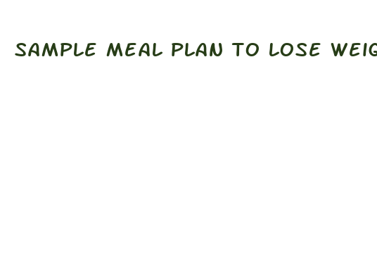 sample meal plan to lose weight fast