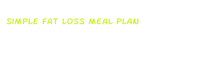 simple fat loss meal plan