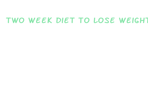 two week diet to lose weight fast