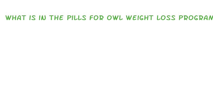 what is in the pills for owl weight loss program